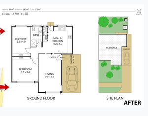 2D Floor Plan of 2 Bedroom 1 Bathroom Property